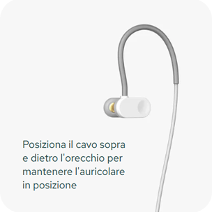 Collegate l'auricolare e indossatelo come una cuffia