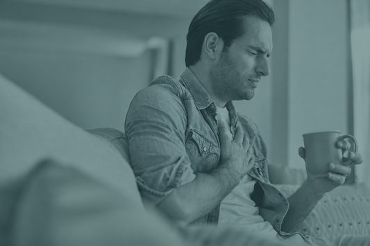 Man noticing a pounding heartbeat shortly after a hot drink