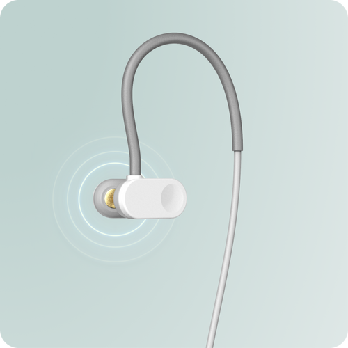 Attach the earpiece and wear just like a headphone