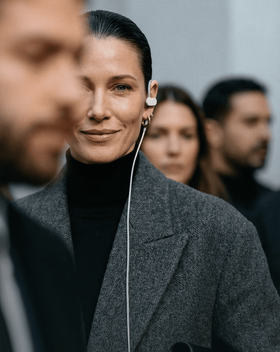 Confident woman in a crowd
