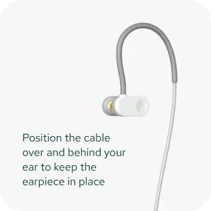 Attach the earpiece and wear just like a headphone